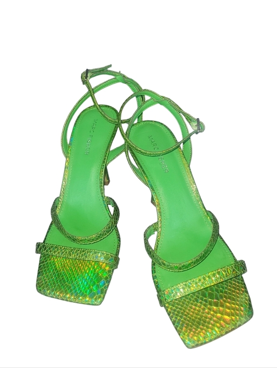 Marc Fisher Shoes - Marc Fisher Neon Green Iridescent Strappy Sandals Sz 8 1/2 M